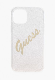 Чехол для iPhone Guess 12 Pro Max (6.7), PC/TPU Script logo Gradient Glitter/Gold