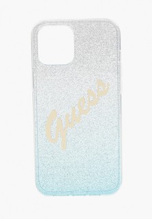 Чехол для телефона Guess 12 Pro Max (6.7), PC/TPU Script logo Gradient Glitter/Blue