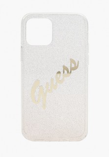 Чехол для iPhone Guess 12/12 Pro (6.1), PC/TPU Script logo Gradient Glitter/Gold