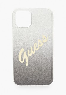 Чехол для iPhone Guess 12/12 Pro (6.1), PC/TPU Script logo Gradient Glitter/Pink