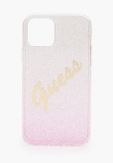 Чехол для iPhone Guess 12/12 Pro (6.1), PC/TPU Script logo Gradient Glitter/Black