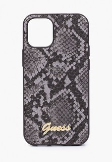 Чехол для iPhone Guess 12 mini (5.4), PU Python Metal logo Black