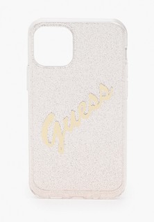 Чехол для iPhone Guess 12 mini (5.4), PC/TPU Script logo Gradient Glitter/Gold