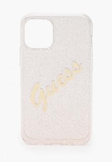 Чехол для iPhone Guess 12 mini (5.4), PC/TPU Script logo Gradient Glitter/Gold
