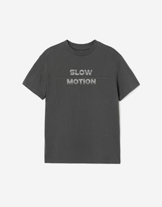 Серая футболка oversize с принтом Slow motion для мальчика Gloria Jeans