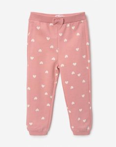 Розовые спортивные брюки с сердечками для девочки Gloria Jeans