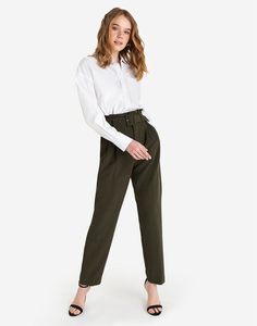 Хаки зауженные брюки с ремнём Gloria Jeans