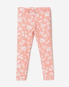 Розовые леггинсы с принтом для девочки Gloria Jeans