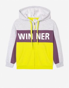 Толстовка колор-блок с принтом WINNER для мальчика Gloria Jeans