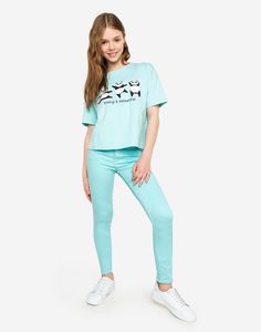 Мятные облегающие джинсы Legging для девочки Gloria Jeans