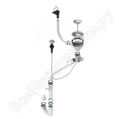 Одинарный сифон alveus 114-hpv-popup line maxim горизонтальный, с переливом 1127248