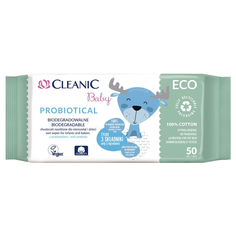 Салфетки влажные Cleanic Eco baby Probiotical 50 шт 0+