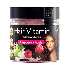 FIT AND JOY, Витамины для волос и ногтей, Raspberry-Apple, 150 мл