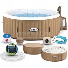 Бассейн надувной Intex SPA Bubble Massage 28426 с фильтр-насосом, подстилкой и крышкой, 457х107 см