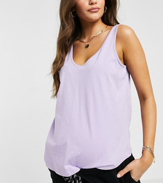 Сиреневая майка из органического хлопка с овальным вырезом ASOS DESIGN Maternity ultimate-Фиолетовый цвет