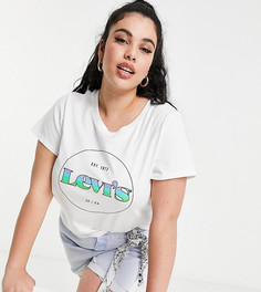 Белая футболка с логотипом в круге Levis Plus Perfect-Белый