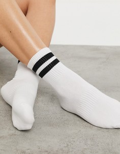 Белые носки с черными контрастными полосками Ego-Белый
