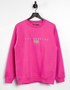 Свободный свитшот с вышивкой Daisy Street-Розовый цвет