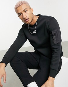 Черный свитшот с логотипом Puma Avenir MA1-Черный цвет