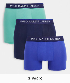 Набор из 3 боксеров-брифов зеленого/голубого/темно-синего цветов Polo Ralph Lauren-Многоцветный