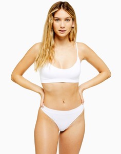 Белые бесшовные стринги Topshop-Белый