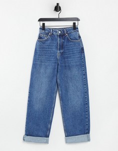 Голубые выбеленные oversized-джинсы в винтажном стиле Topshop Zed-Голубой