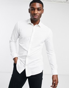 Белая приталенная рубашка из пике Harry Brown-Белый