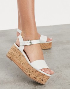 Белые сандалии на толстой плоской платформе Truffle Collection-Белый