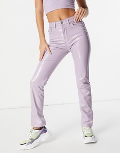 Виниловые зауженные джинсы сиреневого цвета Fiorucci-Фиолетовый цвет
