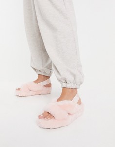 Нежно-розовые слиперы UGG Fluff Yeah Slide-Розовый цвет