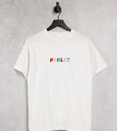 Белая футболка с выцветшей вышивкой Parlez – эксклюзивно для ASOS-Белый
