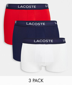 Набор из 3 боксеров-брифов белого/темно-синего/красного цвета Lacoste-Многоцветный