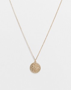 Золотистое ожерелье с подвеской-монетой с цветком Accessorize-Золотистый