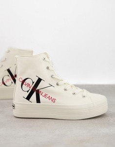 Белые высокие кроссовки Calvin Klein Jeans Zoreda-Белый