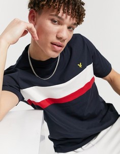 Синяя футболка со вставками Lyle & Scott-Голубой