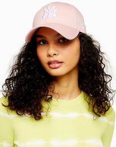 Розовая кепка с принтом "NY" New Era-Розовый цвет Topshop