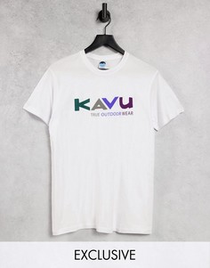 Белая футболка Kavu Multi – эксклюзивно для ASOS-Голубой