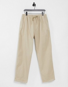 Бежевые свободные брюки прямого кроя Carhartt WIP Lawton-Нейтральный