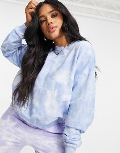 Синий свитшот в стиле oversized с эффектом тай-дай от комплекта ASOS DESIGN-Фиолетовый цвет
