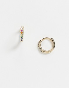 Серьги-кольца с разноцветными камнями Accessorize-Многоцветный
