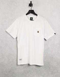 Белая футболка с накладным карманом с логотипом Fingercroxx-Белый