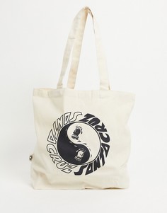 Кремовая сумка-тоут с принтом символа инь и ян Santa Cruz-Белый