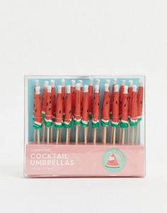 Набор из 24 зонтиков для напитков с арбузным дизайном Sunnylife-Красный