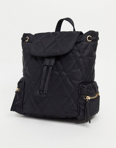 Черный стеганый рюкзак ASOS DESIGN-Черный цвет