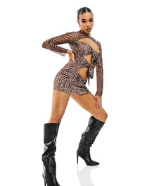 Сетчатое платье с принтом «зебра» ASYOU-Многоцветный