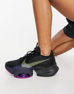 Черные кроссовки Nike Training Air Zoom SuperRep 2-Голубой