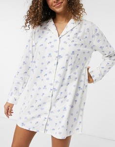 Ночная oversized-сорочка с винтажным цветочным принтом Daisy Street-Белый