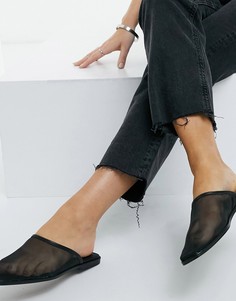 Черные мюли из сетки с квадратным носом ASOS DESIGN Lulu-Черный цвет