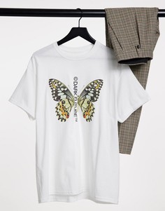 Белая футболка с бабочкой и логотипом ASOS Dark Future-Белый