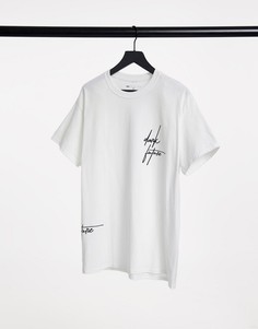 Белая футболка с рукописным логотипом ASOS Dark Future-Белый